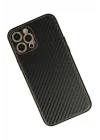 Mey İthalat®  iPhone 12 Pro Max Kılıf Coco Karbon Silikon - Siyah