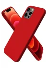 Mey İthalat®  iPhone 12 Pro Max Kılıf First Silikon - Koyu Kırmızı