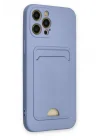 Mey İthalat®  iPhone 12 Pro Max Kılıf Kelvin Kartvizitli Silikon - Lila
