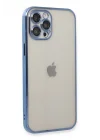Mey İthalat®  iPhone 12 Pro Max Kılıf  Lensli Silikon - Açık Mavi