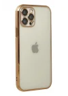 Mey İthalat®   iPhone 12 Pro Max Kılıf  Lensli Silikon - Gold