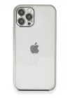 Mey İthalat®   iPhone 12 Pro Max Kılıf  Lensli Silikon - Gümüş
