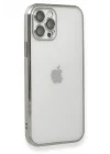 Mey İthalat®   iPhone 12 Pro Max Kılıf  Lensli Silikon - Gümüş