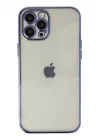 Mey İthalat®   iPhone 12 Pro Max Kılıf  Lensli Silikon - Mor