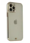 Mey İthalat®   iPhone 12 Pro Max Kılıf Liva Taşlı Silikon - Beyaz