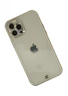 Mey İthalat®   iPhone 12 Pro Max Kılıf Liva Taşlı Silikon - Beyaz