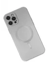 Mey İthalat®  iPhone 12 Pro Max Kılıf Moshi Lens Magneticsafe Silikon - Gümüş