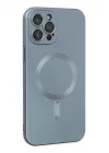 Mey İthalat®   iPhone 12 Pro Max Kılıf Moshi Lens Magneticsafe Silikon - Sierra Blue