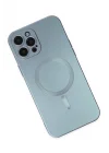 Mey İthalat®   iPhone 12 Pro Max Kılıf Moshi Lens Magneticsafe Silikon - Sierra Blue