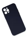 Mey İthalat®  iPhone 12 Pro Max Kılıf Nano içi Kadife Silikon - Lacivert