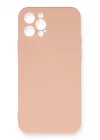 Mey İthalat®  iPhone 12 Pro Max Kılıf Nano içi Kadife Silikon - Pudra