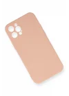 Mey İthalat®  iPhone 12 Pro Max Kılıf Nano içi Kadife Silikon - Pudra