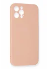 Mey İthalat®  iPhone 12 Pro Max Kılıf Nano içi Kadife Silikon - Pudra