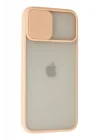 Mey İthalat®  iPhone 12 Pro Max Kılıf Palm Buzlu Kamera Sürgülü Silikon - Pembe