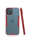 Mey İthalat®   iPhone 12 Pro Max Kılıf Platin Silikon - Kırmızı