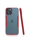 Mey İthalat®   iPhone 12 Pro Max Kılıf Platin Silikon - Kırmızı