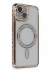 Mey İthalat®   iPhone 13 Kılıf Joke Simli Magneticsafe Kılıf - Gold