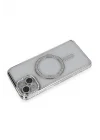 Mey İthalat®  iPhone 13 Kılıf Joke Simli Magneticsafe Kılıf - Gümüş