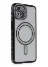 Mey İthalat®   iPhone 13 Kılıf Joke Simli Magneticsafe Kılıf - Siyah