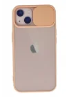 Mey İthalat®  iPhone 13 Kılıf Palm Buzlu Kamera Sürgülü Silikon - Pembe