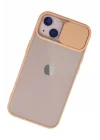 Mey İthalat®  iPhone 13 Kılıf Palm Buzlu Kamera Sürgülü Silikon - Pembe