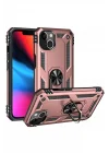 Mey İthalat®  iPhone 13 Kılıf Sofya Yüzüklü Silikon Kapak - Rose
