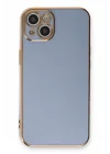 Mey İthalat®   iPhone 13 Kılıf Volet Silikon - Mavi