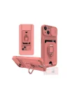 Mey İthalat®   iPhone 13 Kılıf Zuma Kartvizitli Yüzüklü Silikon - Pembe