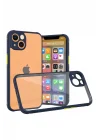 Mey İthalat®   iPhone 13 Mini Kılıf Miami Şeffaf Silikon - Lacivert