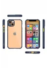 Mey İthalat®   iPhone 13 Mini Kılıf Miami Şeffaf Silikon - Lacivert