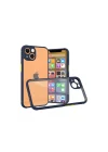 Mey İthalat®   iPhone 13 Mini Kılıf Miami Şeffaf Silikon - Lacivert