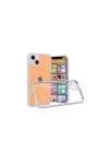 Mey İthalat®   iPhone 13 Mini Kılıf Miami Şeffaf Silikon - Lila