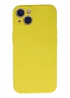 Mey İthalat®  iPhone 13 Mini Kılıf Nano içi Kadife Silikon - Sarı