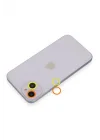 Mey İthalat®  iPhone 13 Mini Renkli Kamera Lens Koruma Cam - Sarı-Turuncu