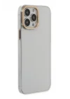 Mey İthalat®   iPhone 13 Pro Kılıf Anka PC Sert Metal Kapak - Şeffaf