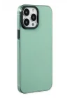 Mey İthalat®   iPhone 13 Pro Kılıf Anka PC Sert Metal Kapak - Yeşil