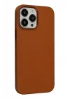 Mey İthalat®  iPhone 13 Pro Kılıf Asya Deri Silikon - Kahverengi