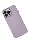 Mey İthalat®  iPhone 13 Pro Kılıf Asya Deri Silikon - Lila