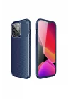 Mey İthalat®  iPhone 13 Pro Kılıf Auto Focus Karbon Kapak - Lacivert