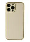 Mey İthalat®   iPhone 13 Pro Kılıf Coco Deri Silikon Kapak - Gold