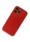 Mey İthalat®   iPhone 13 Pro Kılıf Coco Deri Silikon Kapak - Kırmızı