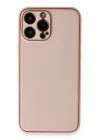Mey İthalat®   iPhone 13 Pro Kılıf Coco Deri Silikon Kapak - Pembe