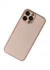 Mey İthalat®   iPhone 13 Pro Kılıf Coco Deri Silikon Kapak - Pudra