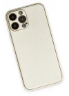 Mey İthalat®   iPhone 13 Pro Kılıf Coco Karbon Silikon - Beyaz
