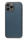 Mey İthalat®   iPhone 13 Pro Kılıf Coco Karbon Silikon - Mavi
