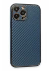Mey İthalat®   iPhone 13 Pro Kılıf Coco Karbon Silikon - Mavi