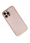 Mey İthalat®   iPhone 13 Pro Kılıf Coco Karbon Silikon - Pembe