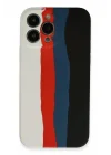 Mey İthalat®   iPhone 13 Pro Kılıf Ebruli Lansman Silikon - Beyaz-Siyah