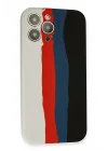 Mey İthalat®   iPhone 13 Pro Kılıf Ebruli Lansman Silikon - Beyaz-Siyah