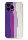Mey İthalat®   iPhone 13 Pro Kılıf Ebruli Lansman Silikon - Mor-Beyaz